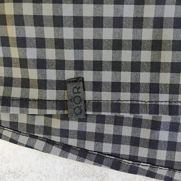 QOR Gingham Short Sleeve Button Up Performance Stretch Shirt Mens Size Medium - Picture 8 of 13